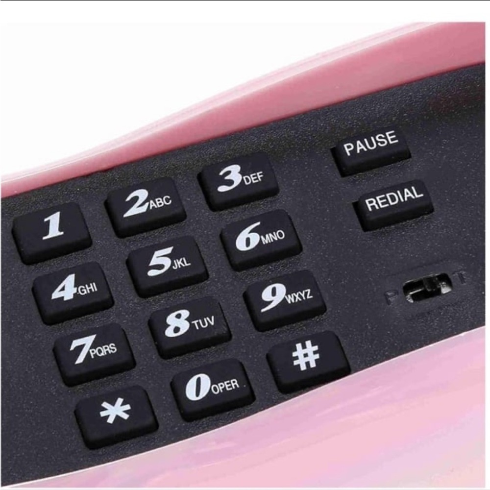 Pink Iridescent Lips Novelty Landline Phone Decor - Picture 4 of 4